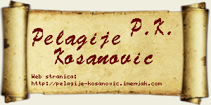Pelagije Kosanović vizit kartica